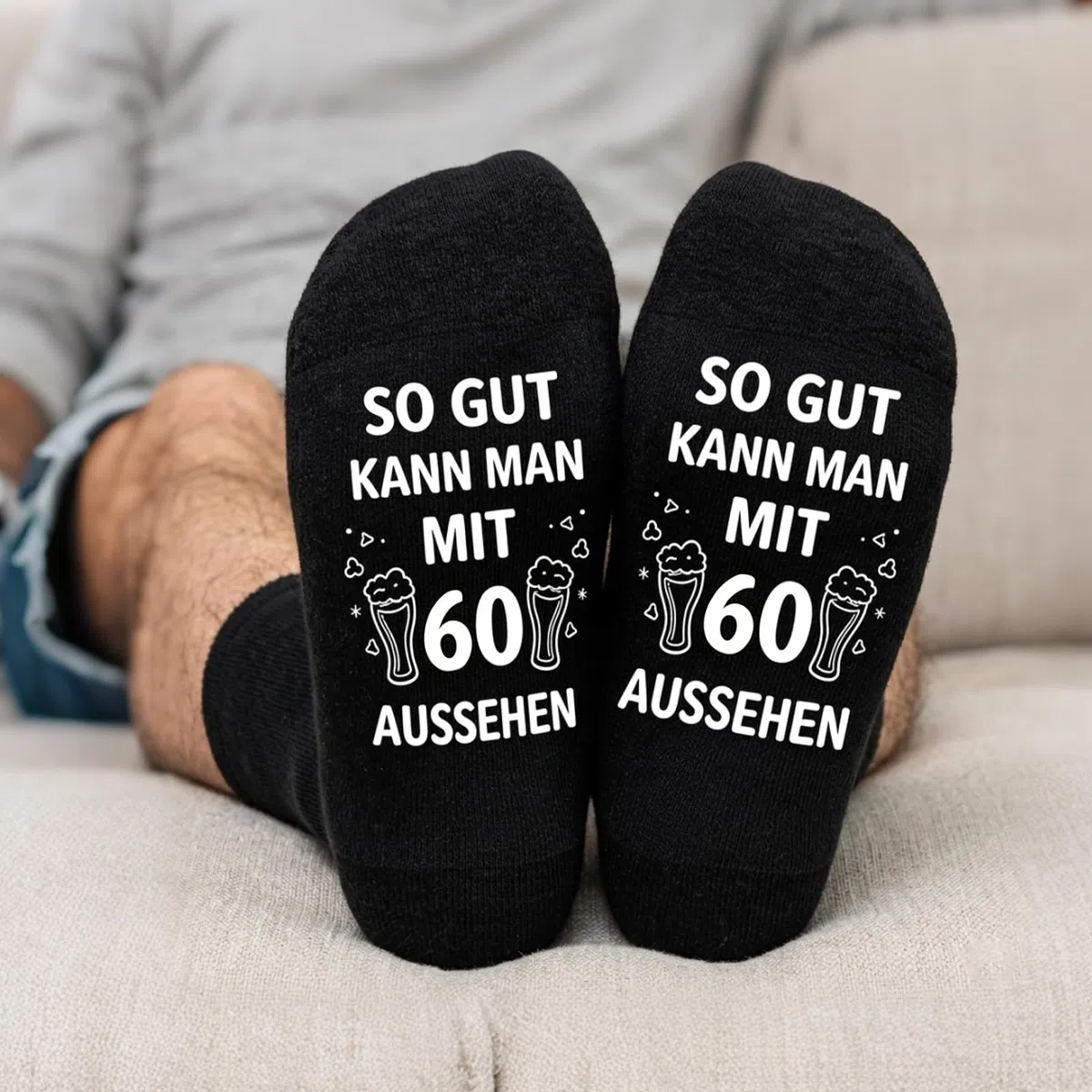 YSUVIN 60 Geburtstag Mann, Bier Handtasche Set Geburtstagsgeschenk für Männer, Filz Flaschentasche 6 Flaschen mit Flaschenöffner Socken Hut Grußkarten, Geschenk Mann für Kollege Freund Partner