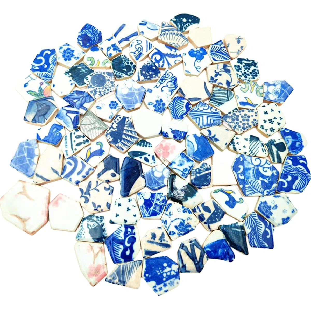 Keramik- und Porzellan-Mosaikfliesen - 500 g - Unregelmäßige, zerbrochene Mosaikfliesen für kreative Hobbys, Boden, Küche, Pool, Blumentöpfe (Porzellanmischung)