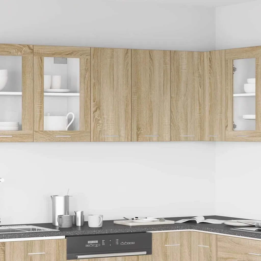 vidaXL Hängeschrank Lyon Sonoma-Eiche 60x31x60 cm Holzwerkstoff, Küche Schrank, Einbauküche, Küchenzeile, Küchenmöbel, Oberschrank, Küchenschrank