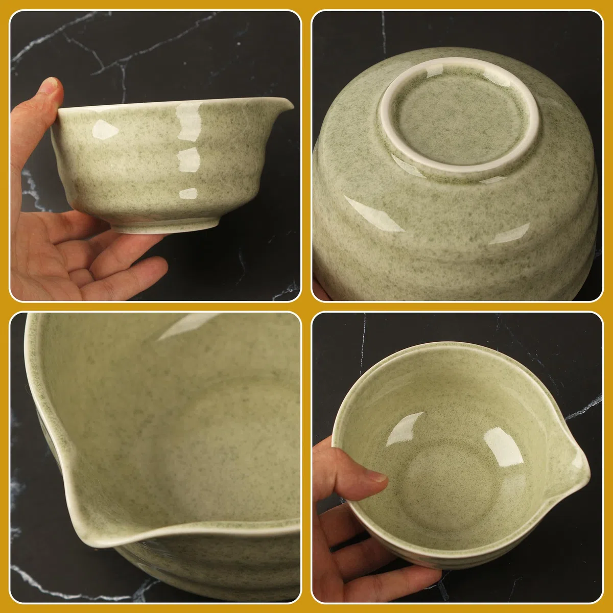 Matcha-Set,8 Piece Matcha Besen Set,Matcha Schale mit Auslauf Japanisches Matcha Tea Set Matcha Besenhalter, Sieb, Schaufel, Tea Set,Teetuchunterlage,Für Teeliebhaber Anfänger