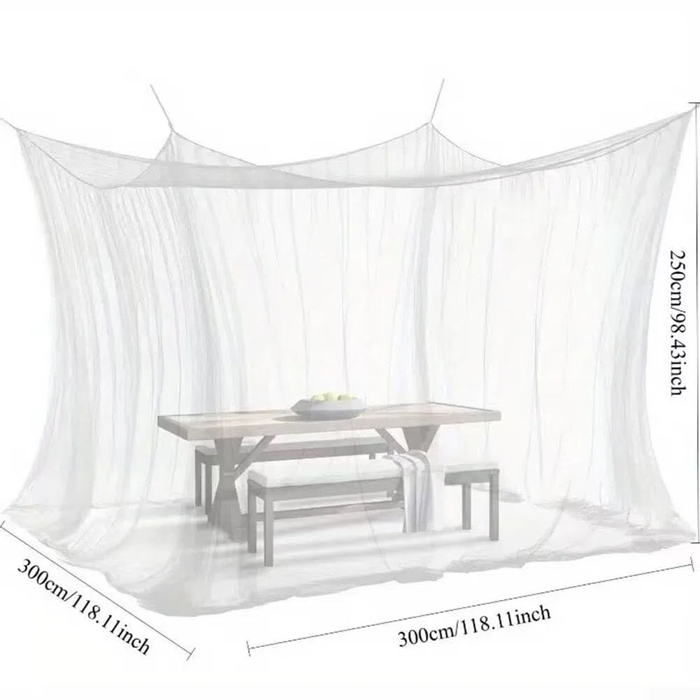 Quadratisches Bettnetz, 4 Ecken, Polyester-Netz für Insektenschutz, leicht, groß, Baldachin, für Outdoor, Camping, Reisen, passend für Doppelbett, Queen-Size-Bett, Weiß