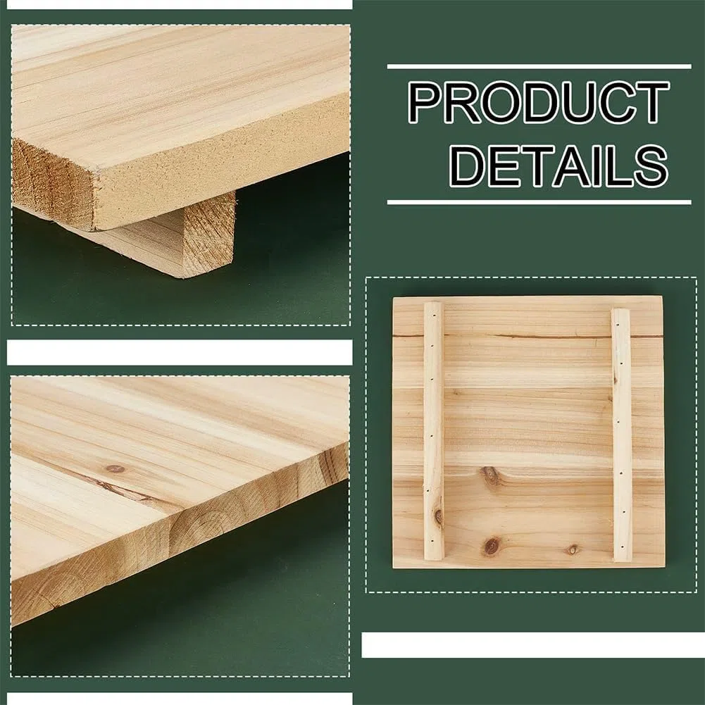 BENECREAT Clay Board Holzmatte, Quadratisches Keramik-Ton-Trockenbrett, Hellbraunes Ton-Trockenbrett Zum Formen Und Schnitzen, Trocknen von Keramikton, 24x24 cm