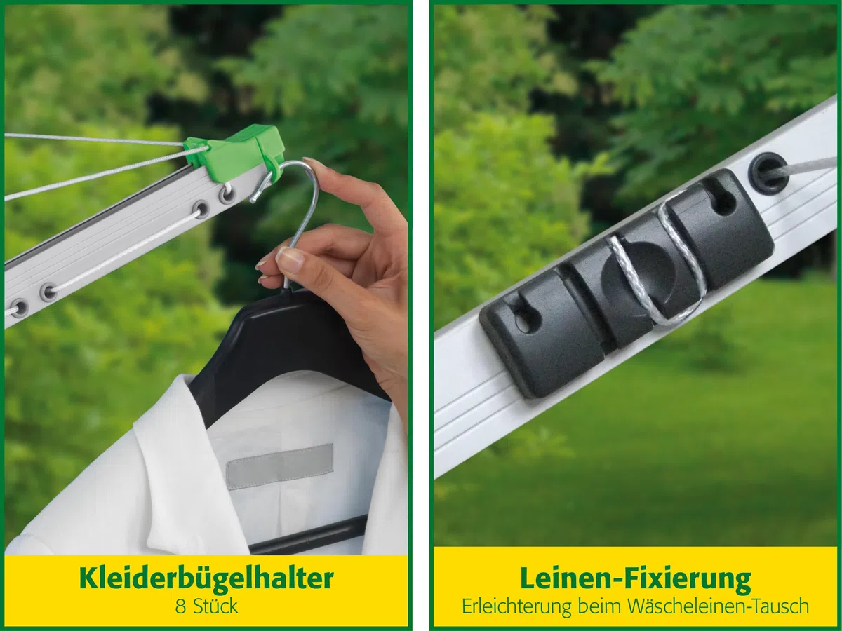Juwel Wäschespinne Novaplus 600 Easy (EIN-Hand-Spannautomatik, besonders stabil, mit Eindrehbodenhülse) 30090