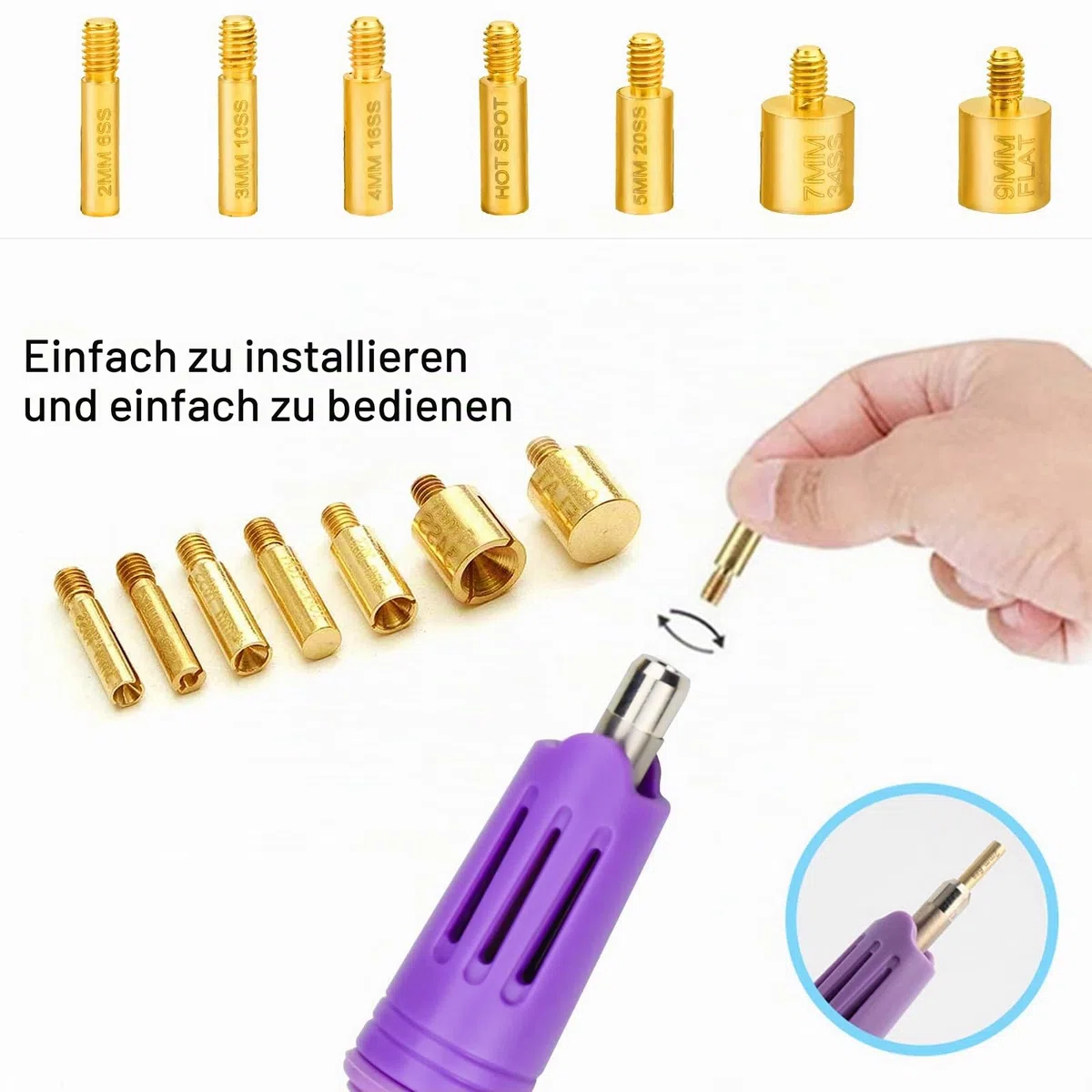 Hotfix Applicator, Rhinestone Applicator Tool, Hotfix Rhinestone Applicator Set with 7 Applicators Tips & Hotfixs Rhinestones for Textiles Fabric Craft