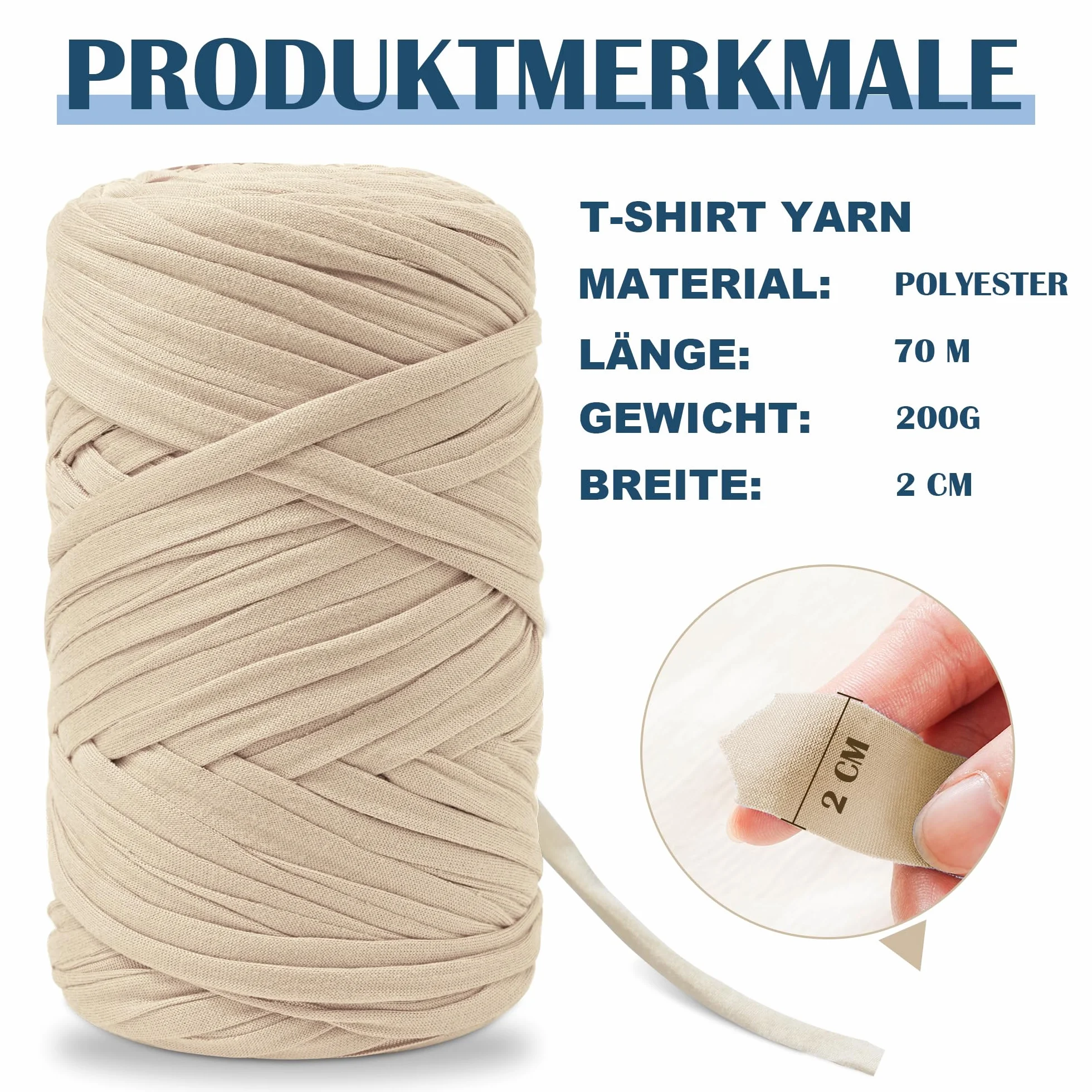 Vincona 3x200g T-Shirt Garn, Tshirt Garn zum Häkeln, Geeignet für gehäkelte Taschen, Körbe, Wandbehänge, Heimdekoration, DIY-Bastelarbeiten-Dunkelbraun 13