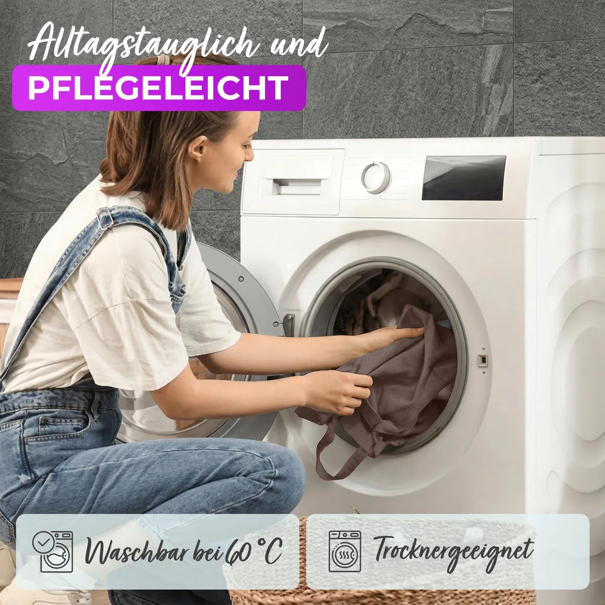 EllaTex Küchenschürze Unisex – Kochschürze 100% Baumwolle, verstellbar, mit Tasche, für Küche, Grill, Gastronomie & Service