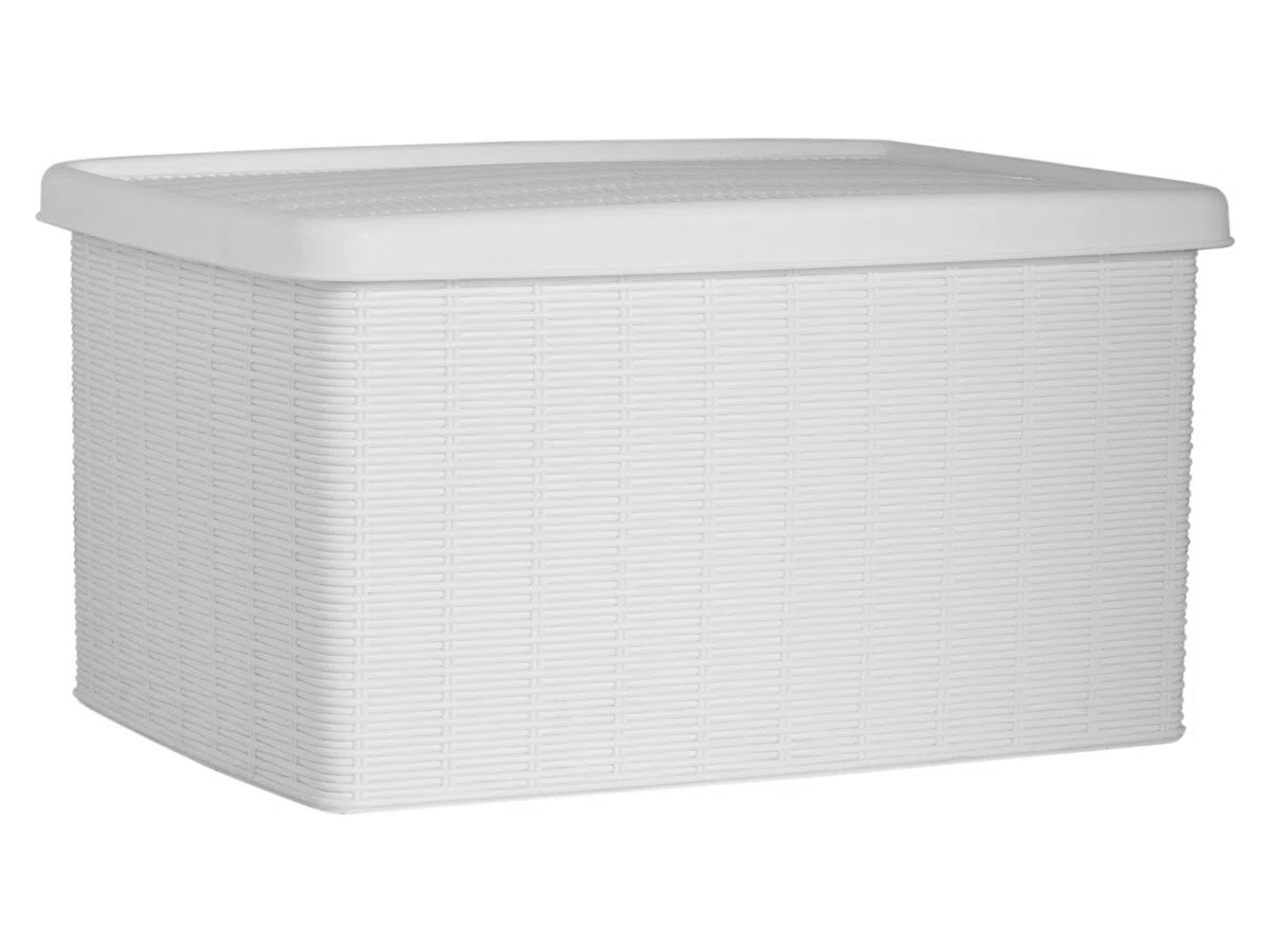Stefanplast 30010 Mehrzweck-Behälter, Aufbewahren, In Rattanoptik aus Kunststoff, 29 x 39 x 21 cm