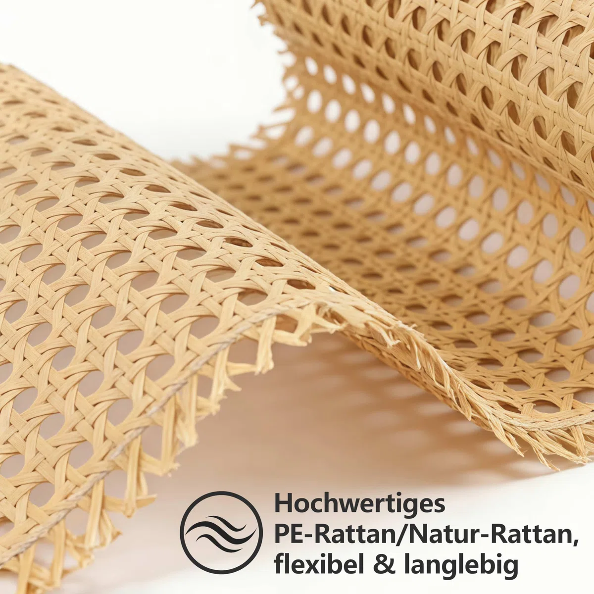 Wiener Geflecht 40x150 cm, HATOVI wasserdichtes PE-Rattan, handgemachtes Sternanis-Muster, flexibel schneidbar für Möbel-Renovierung & DIY-Deko