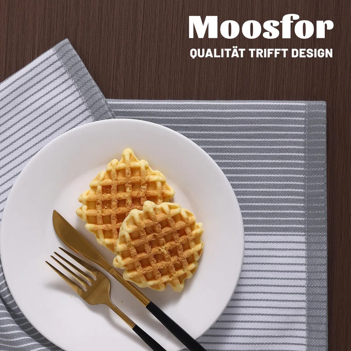 Moosfor Premium Geschirrtücher 100% Baumwolle, 6er Set 46 x 72 cm, Weich&Dick, Saugstark&Langlebig, Oeko-TEX Zertifiziert, Küchentücher Spüllappen Putzlappen, Gastronomiequalität, Grau