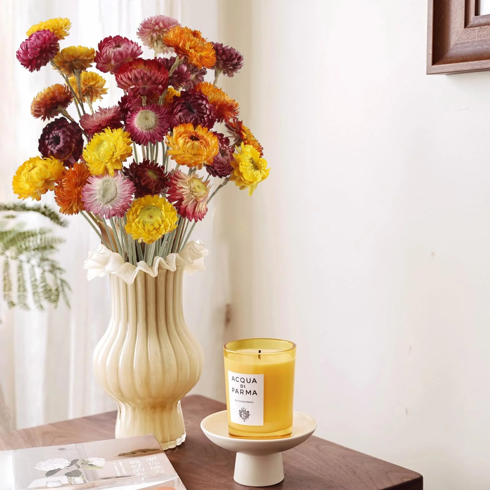 32 Stück Trockenblumen Trockenblumenstrauß Mehrfarbige Getrocknete Gänseblümchen Getrocknete Blumen Natur Trocken Pflanze für DIY Blumenarrangements Hochzeit Zuhause Tischvasendekoration