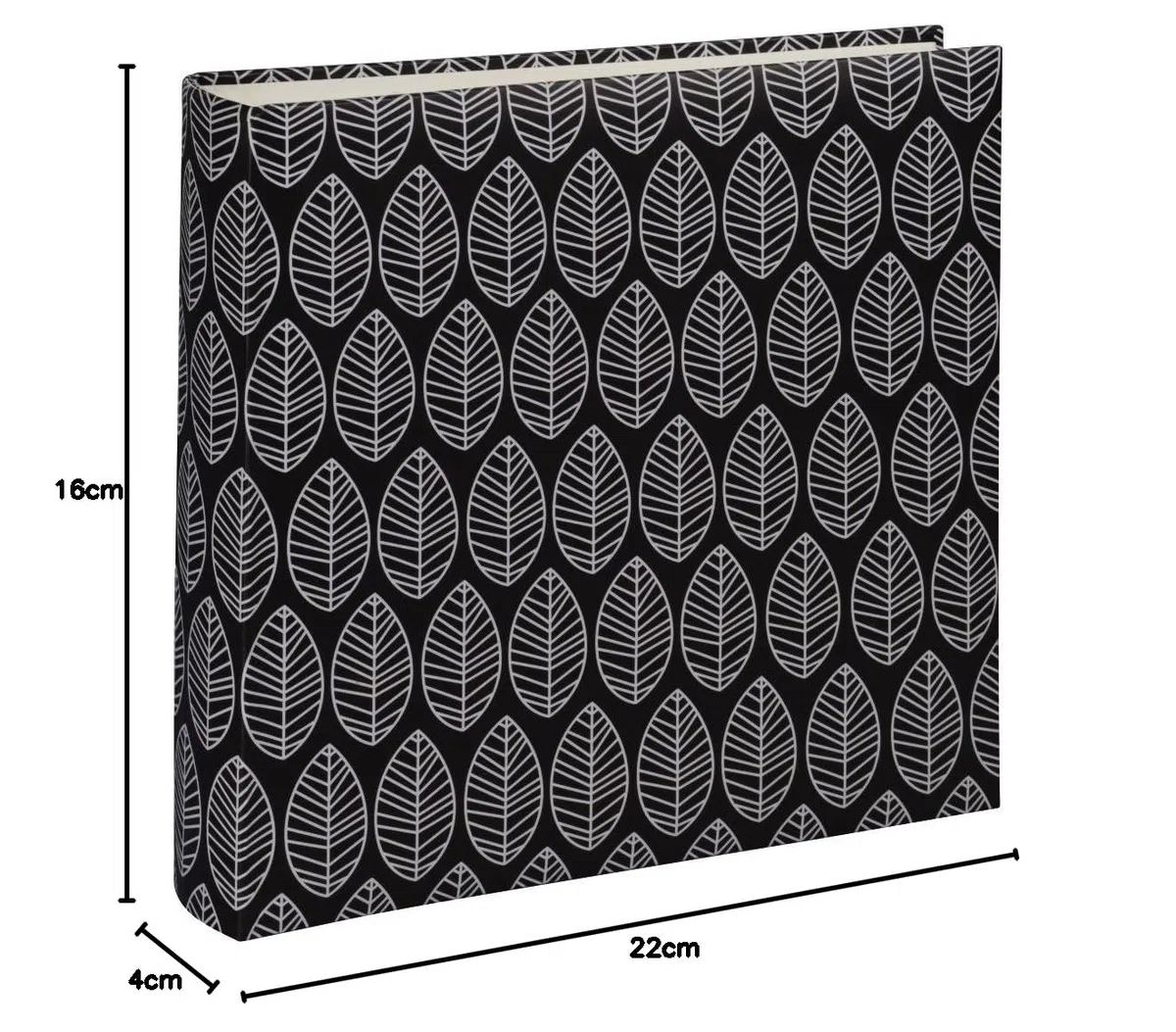 Hama Fotoalbum La Fleur (Jumbo Album mit 100 weißen Seiten, für 400 Fotos im Format 10x15, Blätter-Muster, 30x30) XXL Fotobuch schwarz