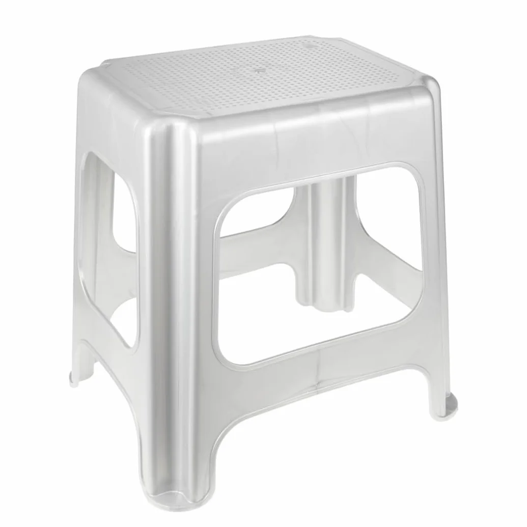 keeeper Maxi-Hocker, Anti-Rutsch-Gummierung, Polypropylen, 41 x 33,5 x 42,5 cm, Max, Silber