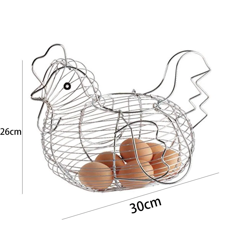Verchromte Draht Huhn-Shaped Ei-Halter Korb