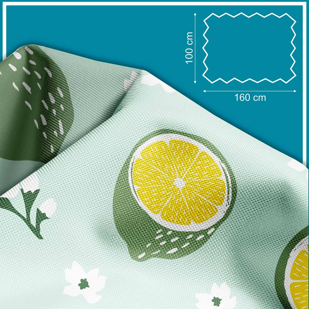 DreamRoots Segeltuch Wasserdicht - Polsterstoff Meterware 160 cm breit - Wasserabweisender Stoff 220 g/m2 600D - Markisenstoff Wasserdicht Meterware Lemons and Limes 1M