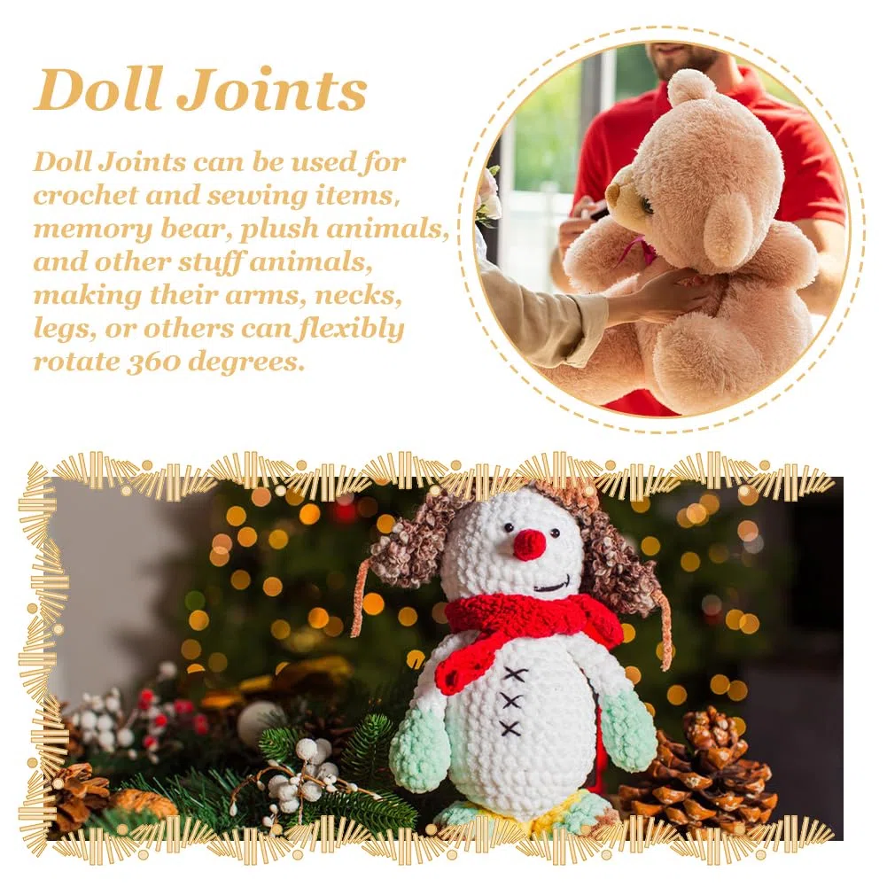 SUPERFINDINGS 16Satz Puppengelenke 16mm Sicherheitsgelenke Bewegliche Gelenke Kunststoffgelenke Für Amigurumi Häkelkörpergelenke Mit Unterlegscheiben Gliedmaßen Und Kopfgelenke