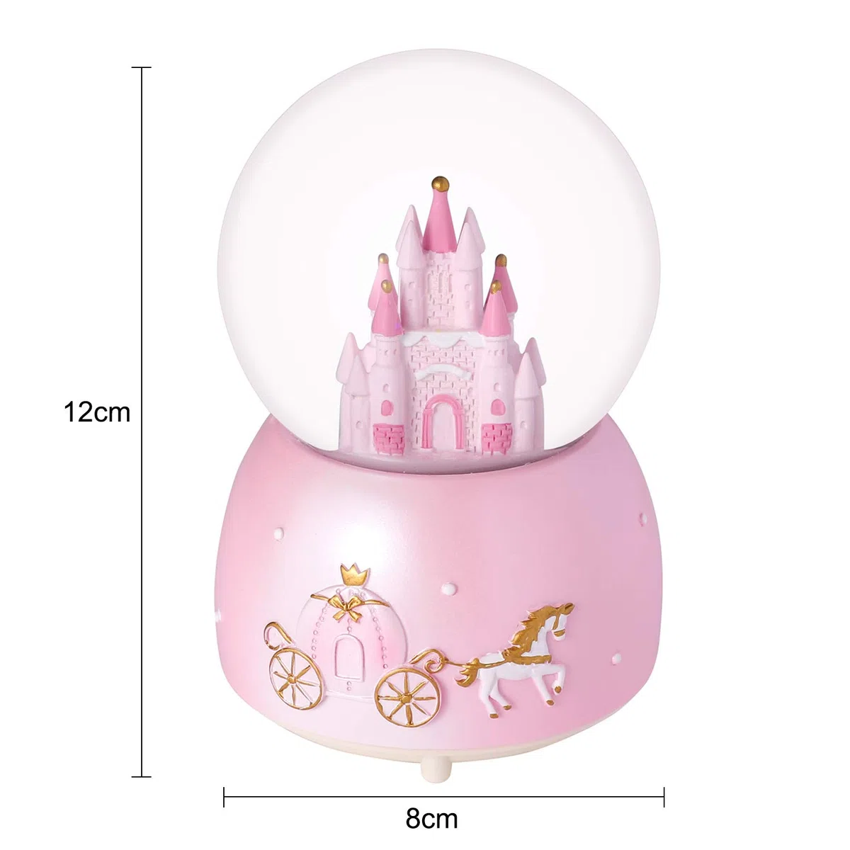 Schneekugel Musik Spieluhr Castle Kristallkugel Nachtlicht Glimmerkugel Glas Glitzerkugel Schneeflocke Weihnachtskarussell Deko Traumkugel Tischdeko Geschenk für Geburtstag Weihnachten Ostern