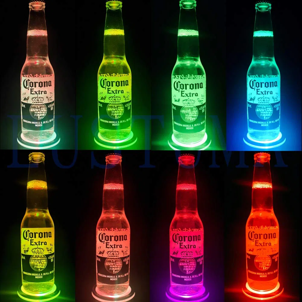 EUSTUMA LED-Licht-Basis Non-Slip Runde Display-Ständer Für 3D Kristall Glas Kugel Kunst Mit Sensitive Touch Schalter, Mehrere Farben Display, Urlaub Party Dekoration.2 flache Basis