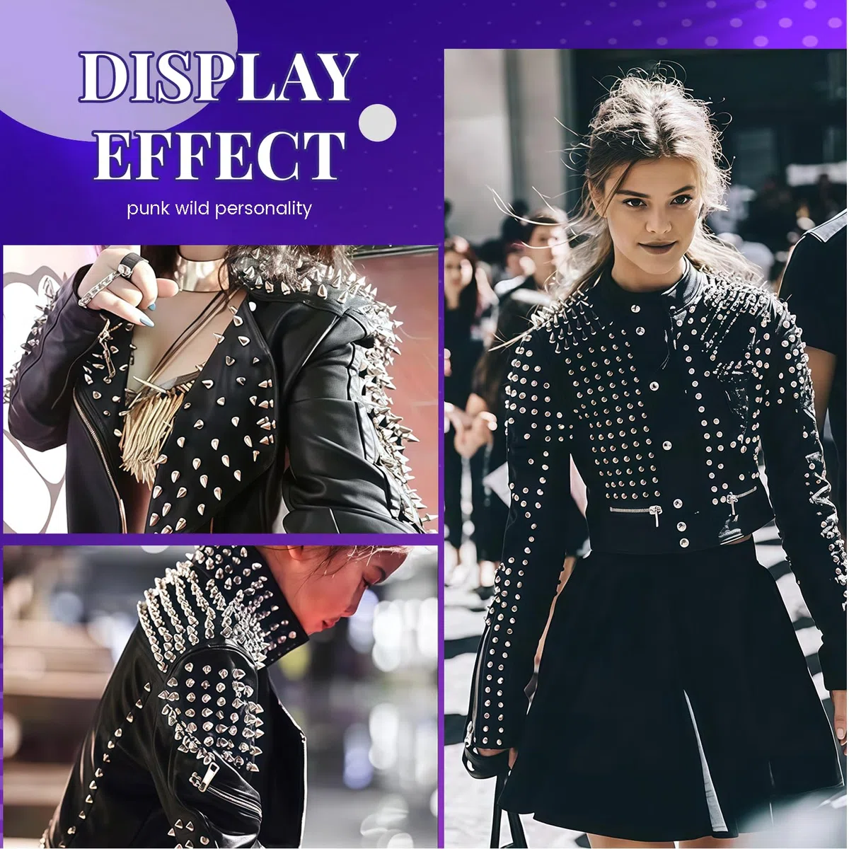 455 Stück Nieten Set, Punk Studs für Kleidung, Schraubnieten für Lederhandwerk für Bastler, Designer, Punk-Fans für Gürtel, Jacken, Taschen (Silber)