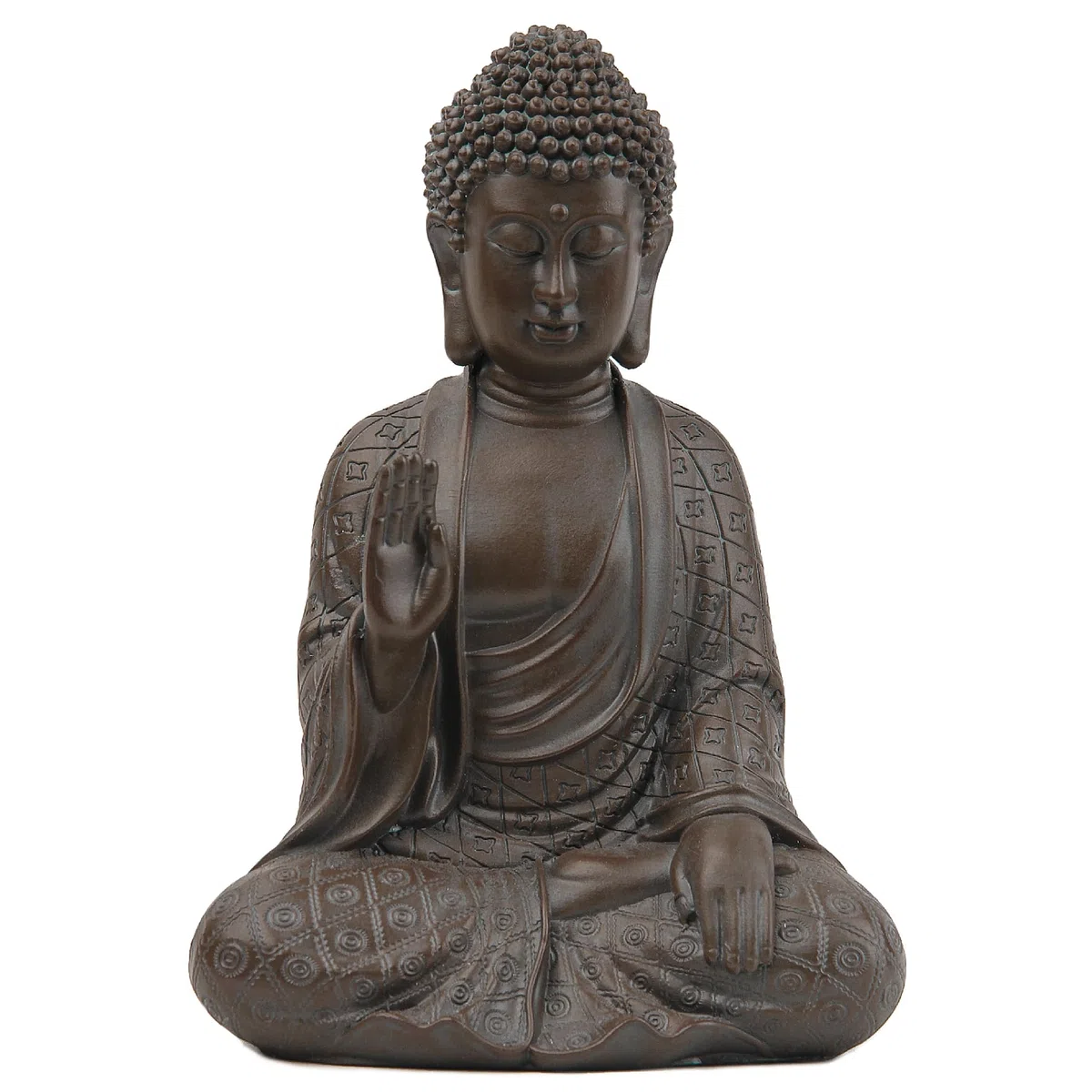 Buddha Figur in Braun - Kleine Zen Buddha-Statue für Heimdekoration - Antik-Stil Dekofigur für Yoga & Meditation - Elegante Wohnzimmer Deko & Home-Office Zubehör