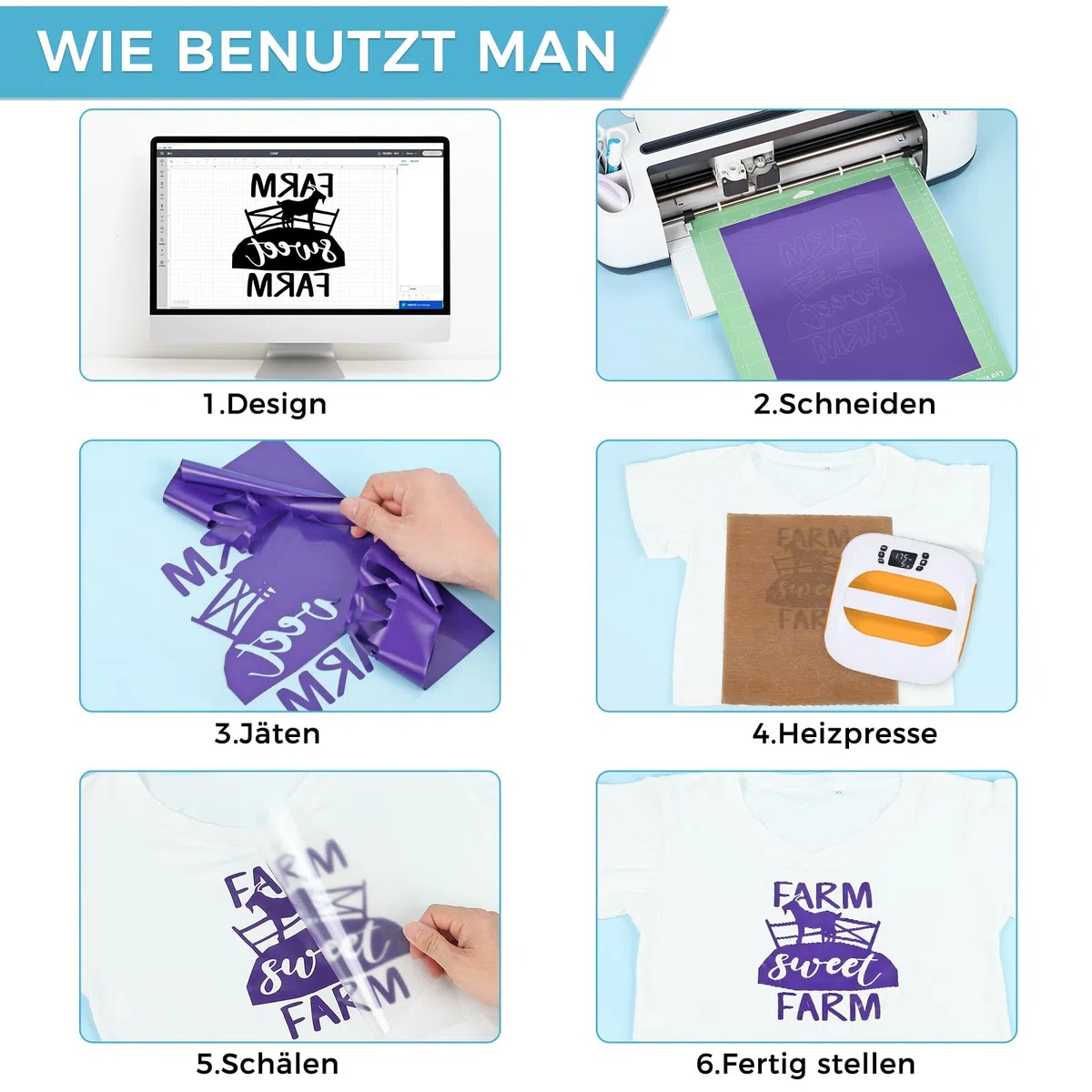 Lya Vinyl Plotterfolie Textil, 32 Stück Flexfolie Plotter Textil 30,5cm x 20,5cm für Cricut und Silhouette Cameo, Textilfolie Plotter für DIY Stoff und Shirt