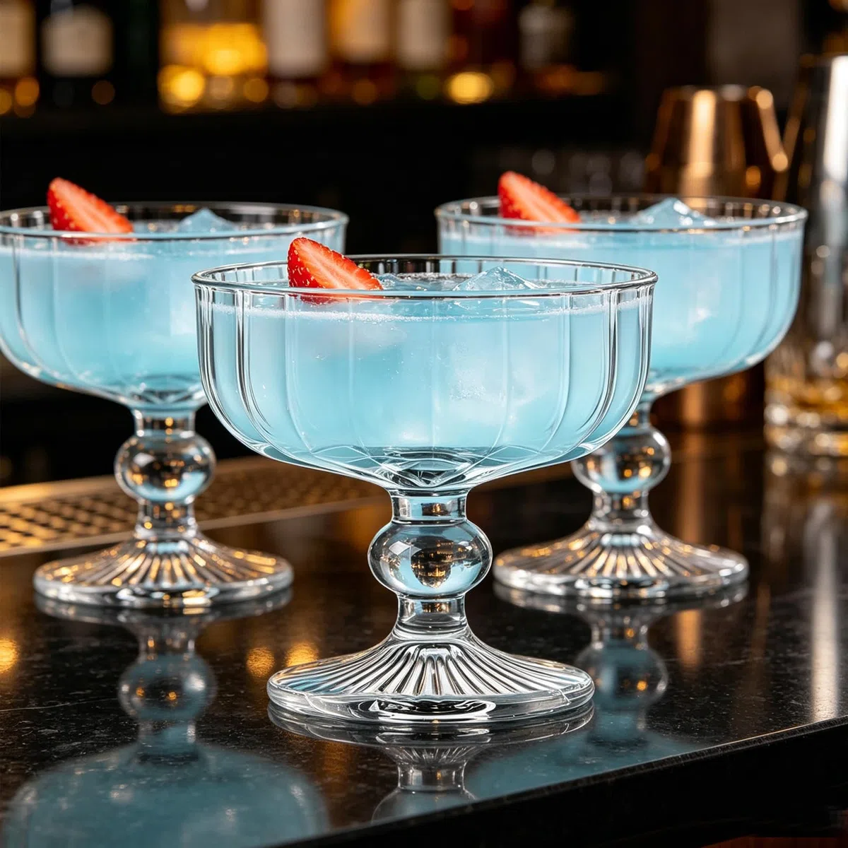6er Set Cocktailgläser Coupe 320 ml – Vintage Margarita Gläser, Retro Dessertgläser aus Glas, Stielgläser für Martini, Daiquiri, Eis, Sundae & Bar