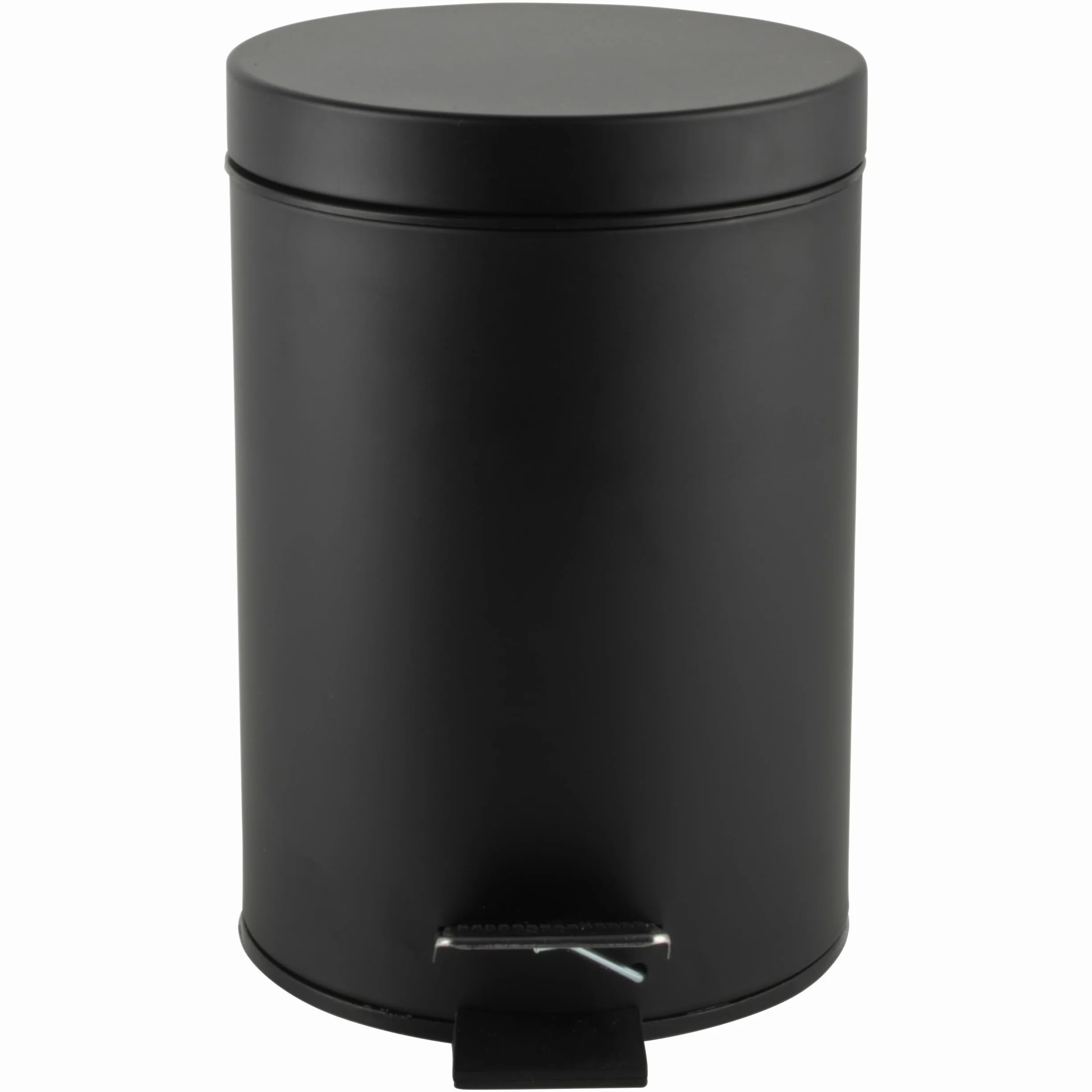 Beldray LA038098BLKFEU7 Badezimmer-Fußpedal-Mülleimer - Kleiner runder Edelstahl-Hygienemülleimer für Schlafzimmer, Büro, Küche, Toilette, weicher Schließmechanismus, herausnehmbarer 3L-Innenbehälter
