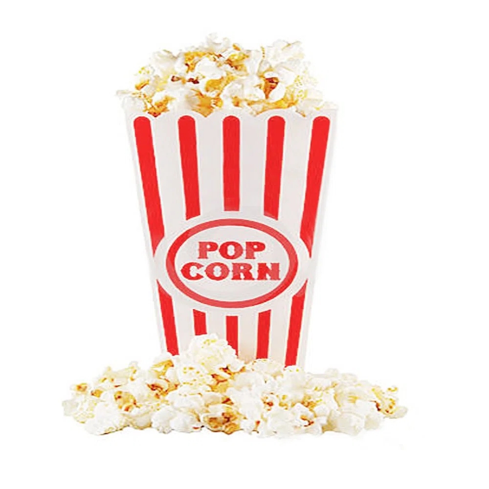 Novelty Place Kunststoff rot & weiß gestreiften klassischen Popcorn-Behälter für Movie Night - 7,8 "hoch x 3,8" Platz (4er Pack)