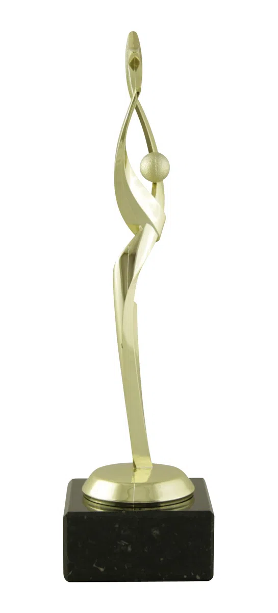 CAAKT POKALMATADOR Siegerfigur Stern Pokal - 18 cm - Ideal als personalisiertes Geschenk – Wunschtext auf Aluschild - Siegertrophäe | Ehrenpreis – schwarzer Marmorsockel