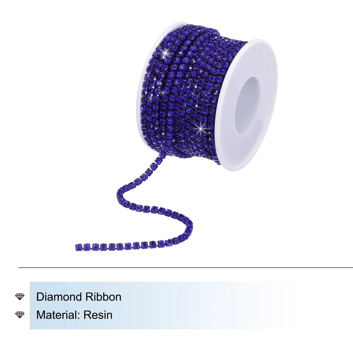QUARKZMAN 10 Yard 2.5mm Kristall Strass Diamant Geschlossene Kette Trimmen Trimmklauen Becher Kette für Nähen Handwerk Basteln Schmuck Blau Juwelen Dunkel Blau Basis