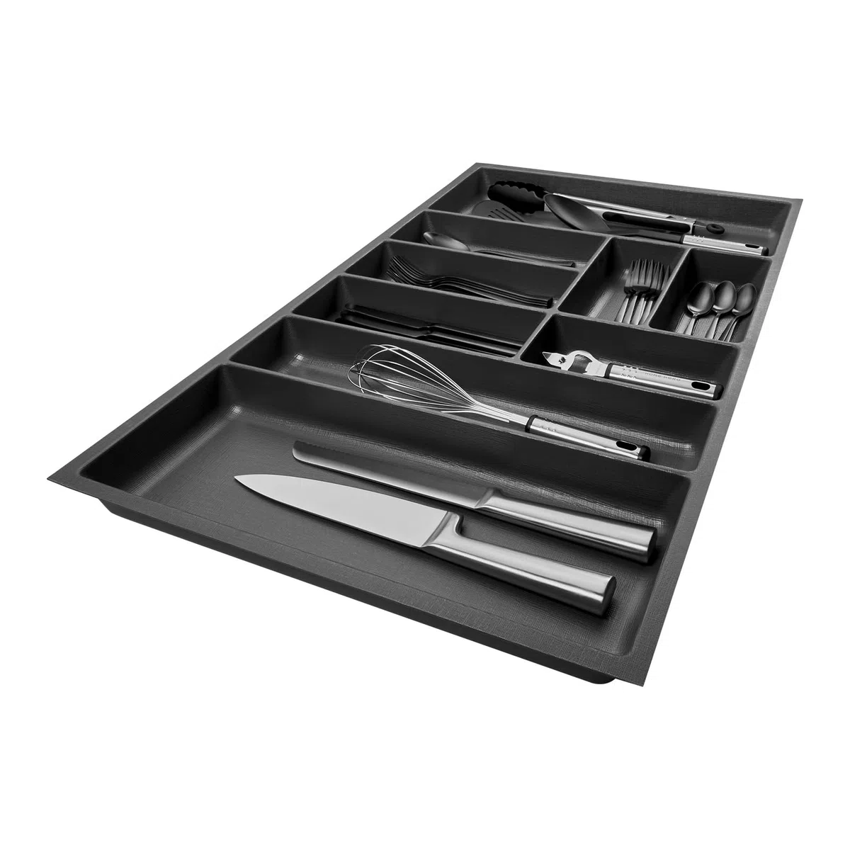 SO-BOX 2 Besteckkasten Breite 80,9 cm, Tiefe 46,2 cm mit anthraziter Kanvas-Struktur für Schubladen bis Juli 2012 von NOBILIA mit einer Breite von 90 cm