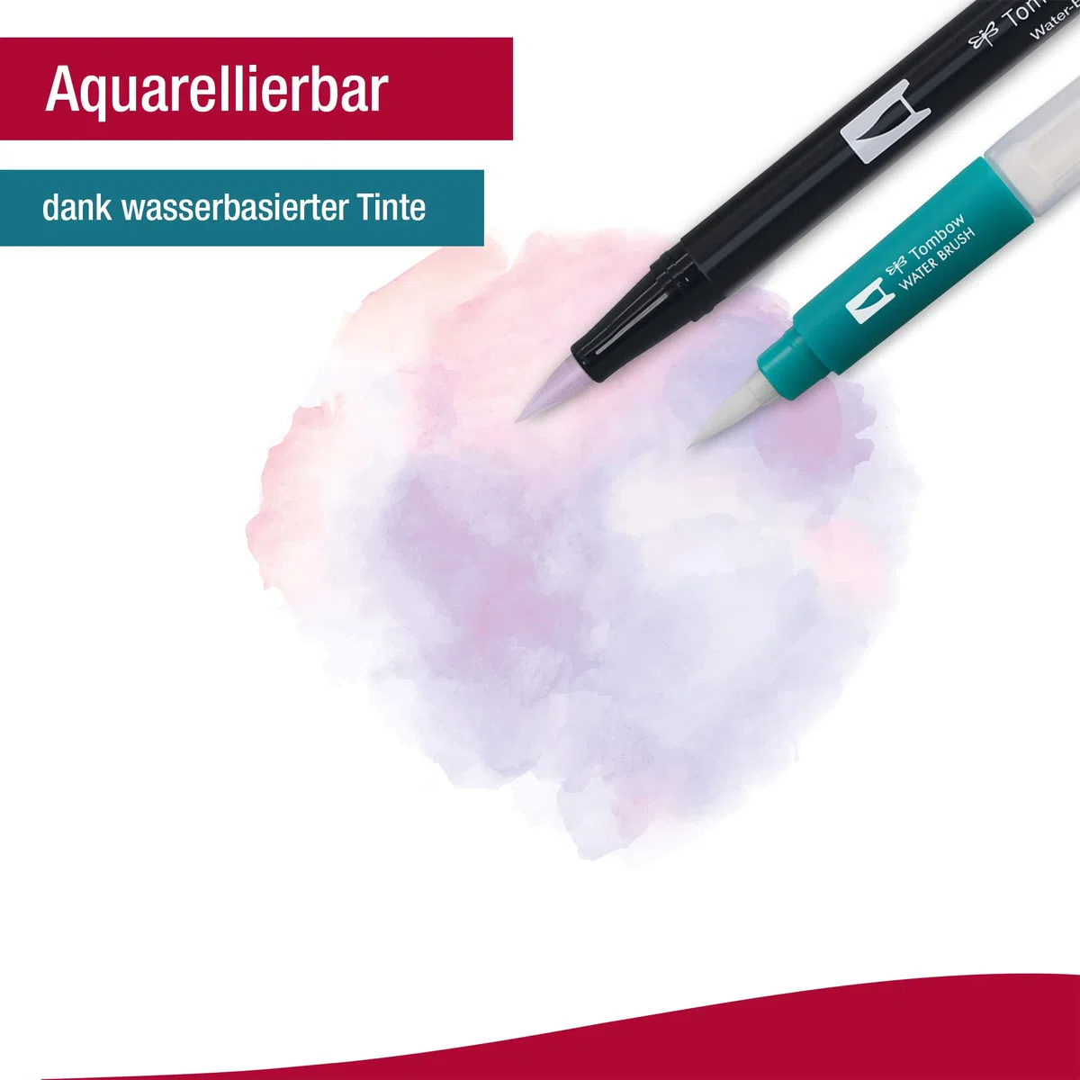 Tombow ABT Dual Brush Pen, Polar Glow, Stift mit zwei Spitzen, perfekt fürs Hand-Lettering und Bullet Journal, wasservermalbar, 6er Set [ABT-6P-POLAR]