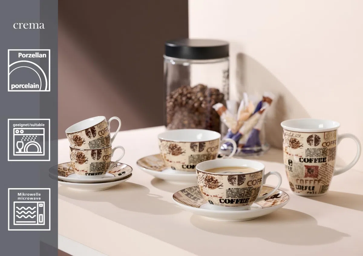 Ritzenhoff & Breker Cappuccino-Set Crema | 4-teilig | 220 ml | Porzellan