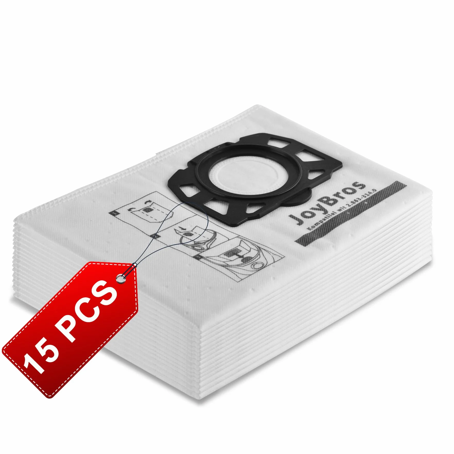 15 Stück Staubsaugerbeutel für Kärcher KFI 357 WD2 Plus WD3s WD3V | Passend für Kärcher WD3V-17/4/20 2.863-314.0 KWD 3V KWD1-2 SE4001 SE4002 Robustes Vlies, staubdicht & auslaufsicher