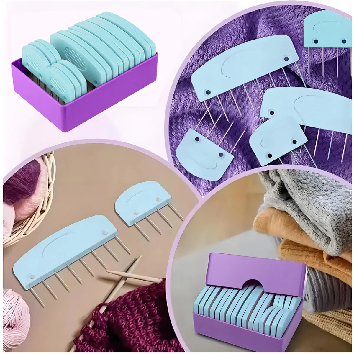 20 Stück Kammnadeln Zum Spannen, Spannmatten Stricken, Wiederverwendbar Kammnadeln, Strick Blockern Stricken Set, Strickzubehör, Strickblocker, Zum Blockieren, Stricken, Häkeln