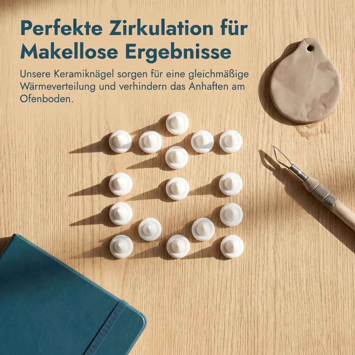HOMSFOU 50 Stück Keramik Ofennägel Hitzebeständig und Wiederverwendbar Keramische Brennhilfen für Töpferbedarf Unterstützende Tonschmuckhalter für Gleichmäßiges Brennen und