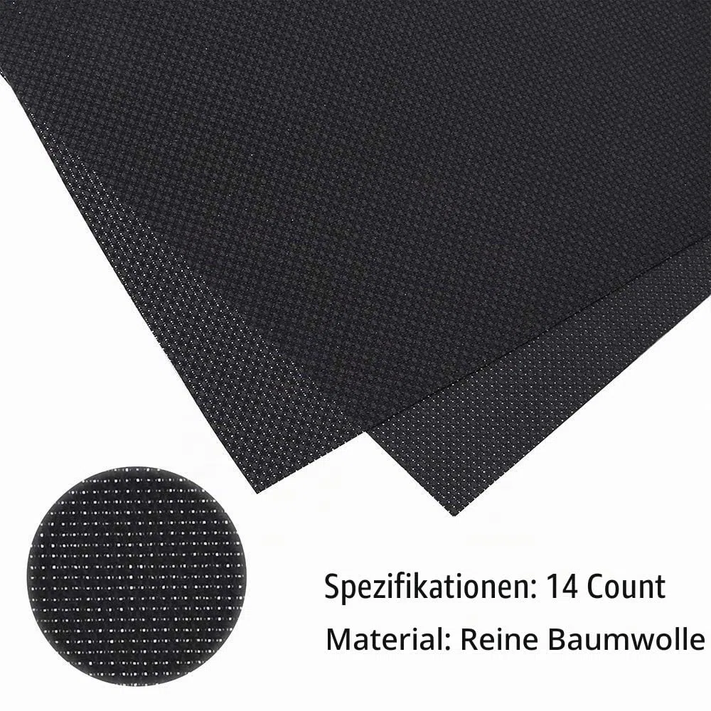 Caydo 2 Stück Kreuzstich-Stoff, 14 Count, Aida, 63,5 x 45,7 cm, Schwarz