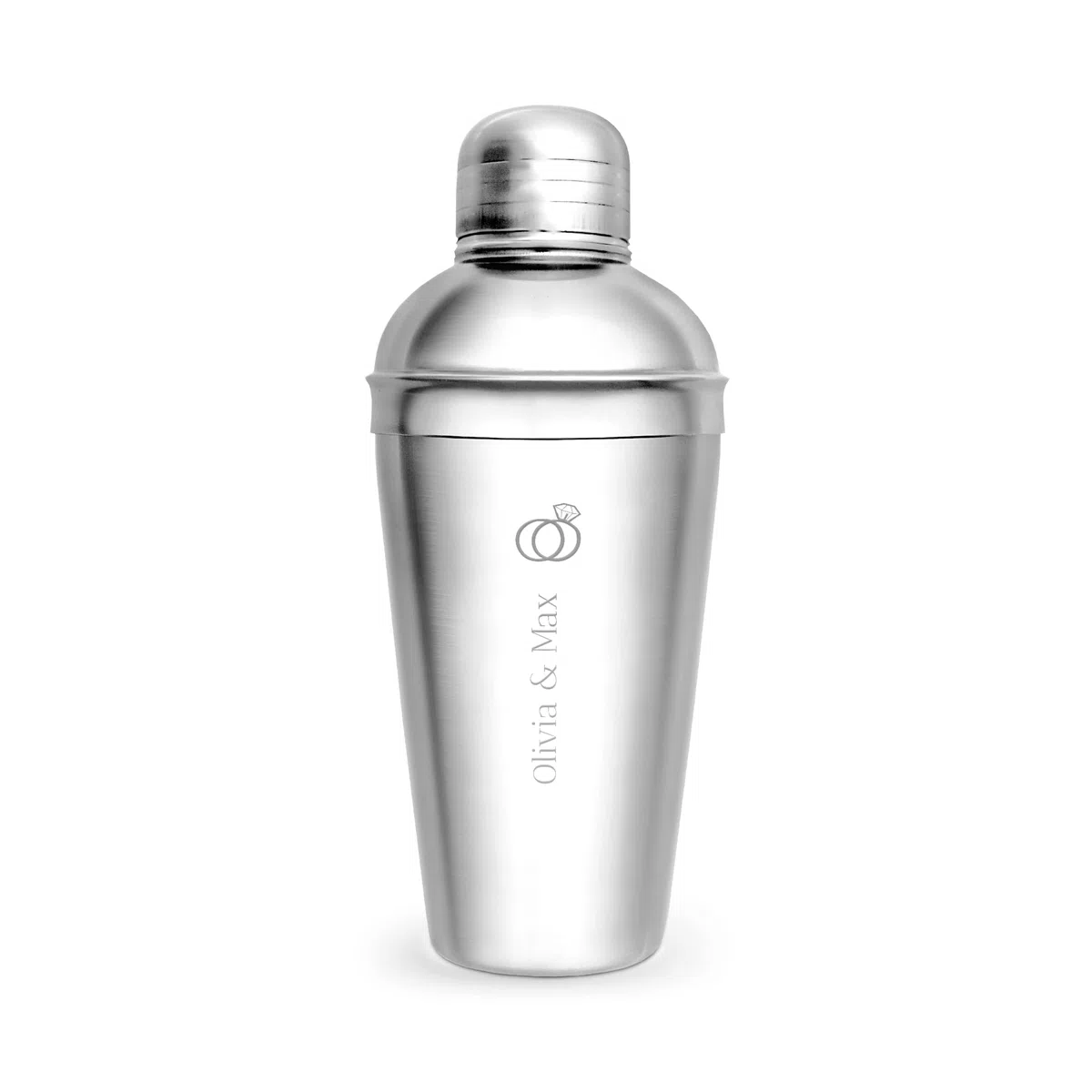 Personalisierter Cocktailshaker aus Edelstahl – Cocktailshaker aus silbernem Edelstahl mit Namen (70CL)