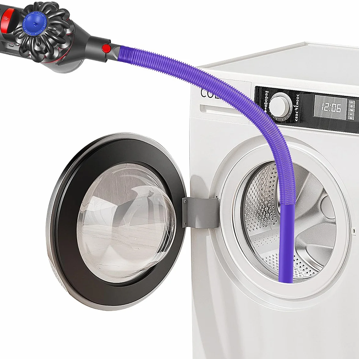 Flexibele Staubsauger Fugendüse für Dyson V15 V12 V11 V10 V8 V7 V6 Staubsauger, Perfekt zum Entfernen von Flusen aus Trocknern und Entlüftungsöffnungen
