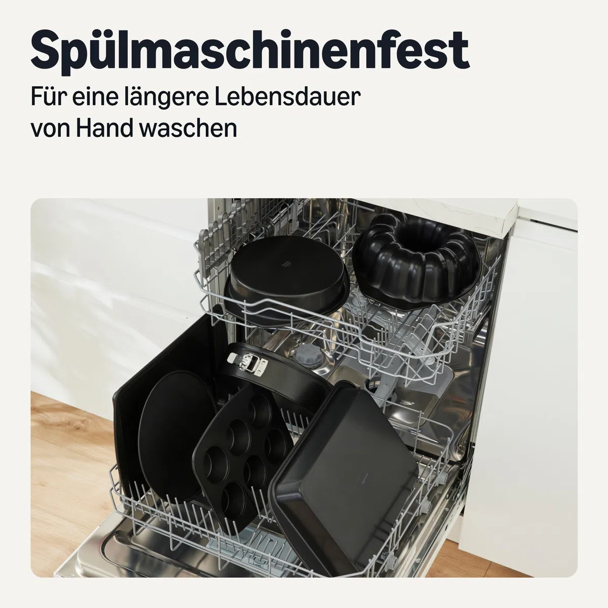Amazon Basics Antihaft-Kuchenform mit Riffelung, spülmaschinen- und ofenfest, 25,4cm, schwarz