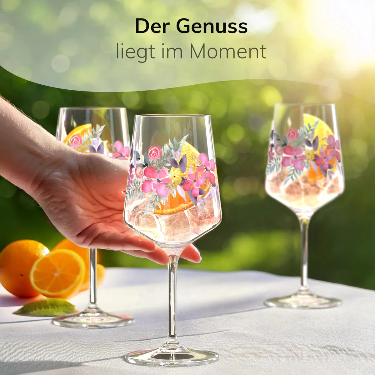 ElbFuchs® Aperitifgläser (4x470 ml) Serie Rosé Garden [GESCHENKIDEE] Spülmaschinenfest & robust, Bunte Wein- und Cocktailgläser beliebt für Spritz-Getränke, Hugo, Negroni, Limoncello, u.v.m.