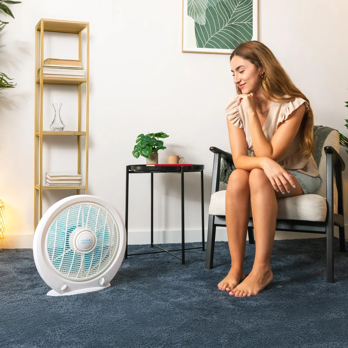 Cecotec - Fußbodenventilatoren EnergySilence 4500 Power Box 45 W, 12 Zoll Durchmesser, 3 Geschwindigkeiten, Timer, Multidirektionales, Einfache Bedienung, Maximale Sicherheit, Weiß