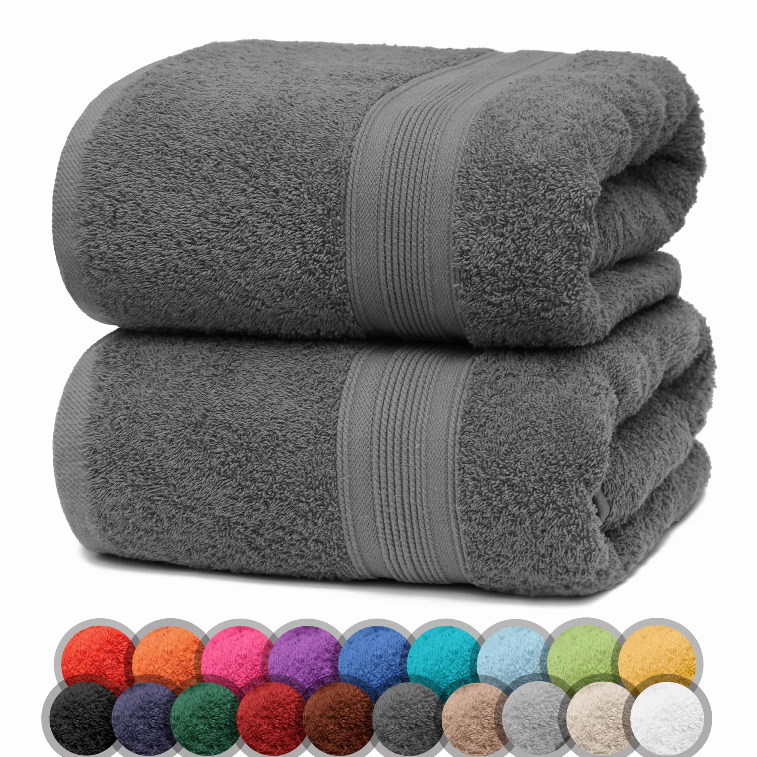 NatureMark 2er Pack DUSCHTÜCHER Premium Qualität 70x140cm DUSCHTUCH Dusch-Handtuch Doppelpack Farbe: Anthrazit grau