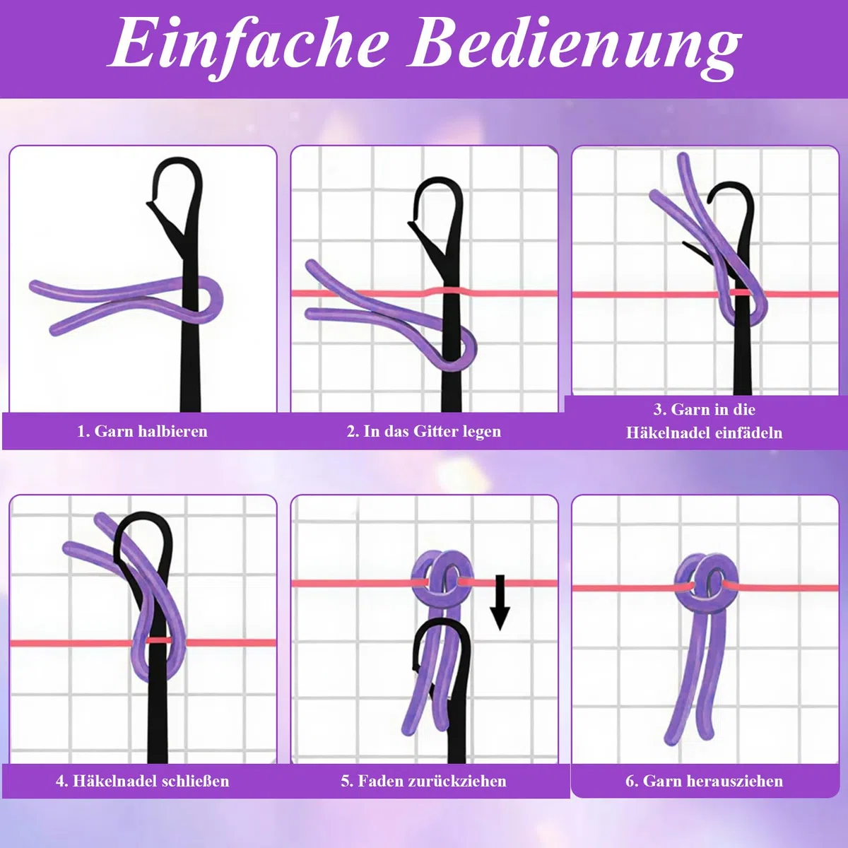 Komergave Knüpfen Set 43x43cm, Knüpfkissen mit Schmetterling Motiv, Knüpfteppich zum Selber Knüpfen für Erwachsene und Kinder, DIY Gehäkelter Kissenbezug für Wohndekoration