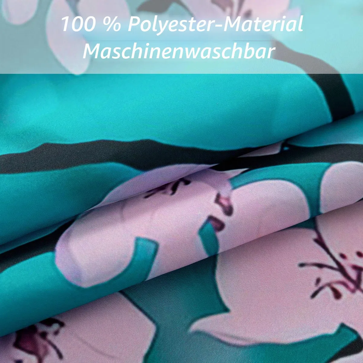 LIGICKY Japanischer Stil Duschvorhang für Badezimmer Durable Wasserdicht Stoff Duschvorhänge für Home Decor 180 x 180 cm, Pflaume auf blauem Hintergrund Set mit Duschvorhangringen
