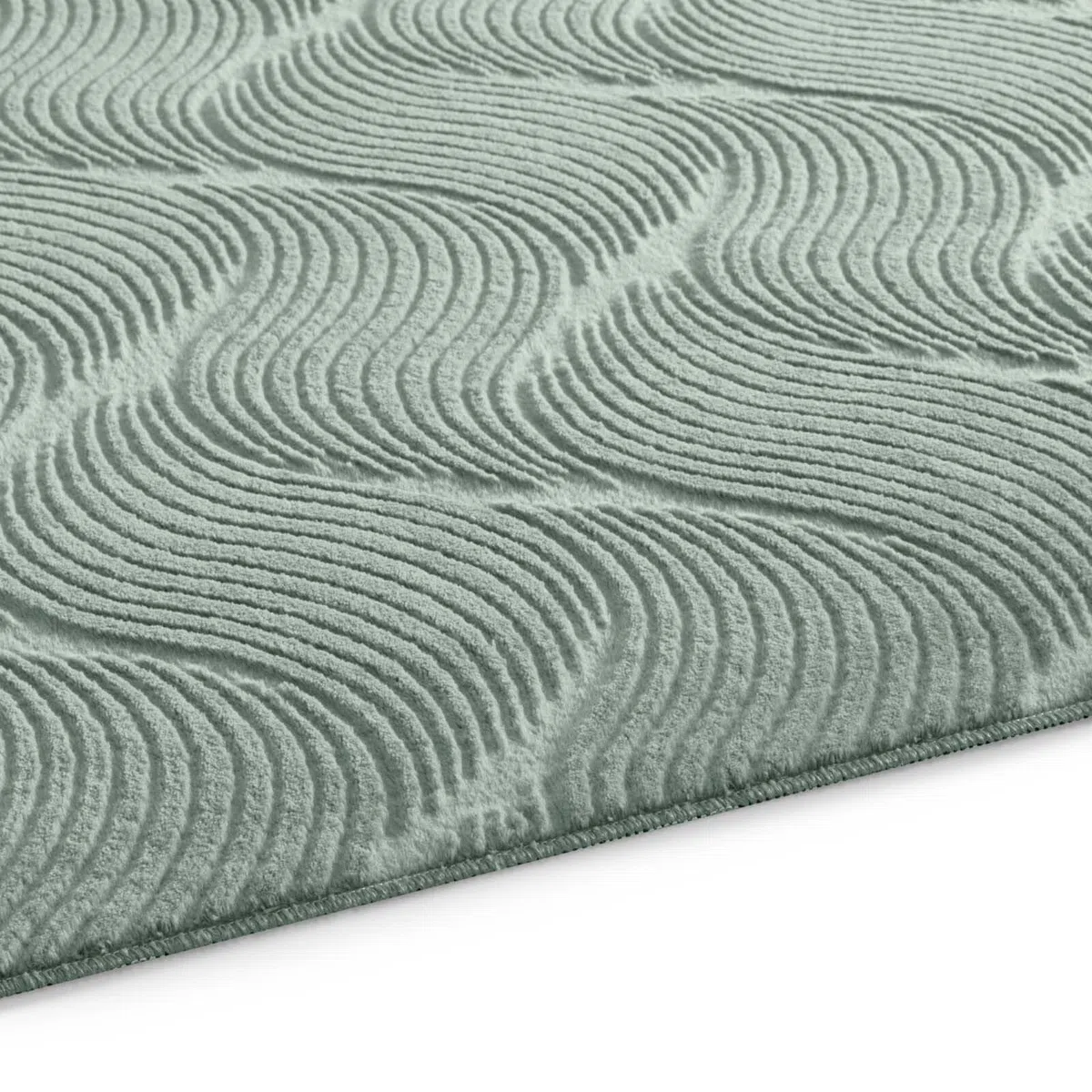Taracarpet Badematte Homestyle rutschfest waschbar Badezimmerteppich Bad-Vorleger, WC Deko, Duschvorleger für Dusche und Badewannen sehr weich und kombinierbar Grün Dühne 060x120 cm
