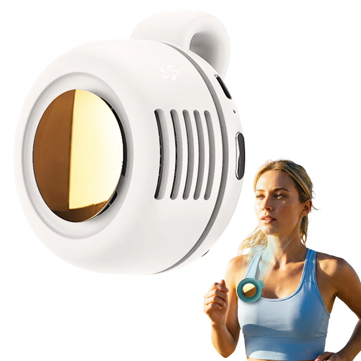 comepew Tragbarer Clip Ventilator, 2026 Neu Taillenclip-Ventilator, Portable Silent Mini Bladeless Fan Clip On, 3 Geschwindigkeiten Mini Tshirt Ventilator, Handventilator mit Clip für Outdoor (Weiß)