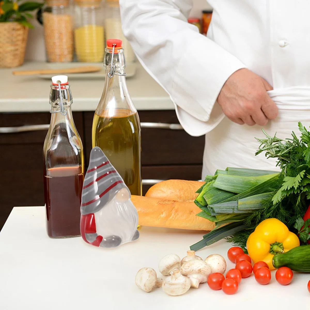 Generic Salz und Pfefferstreuer Keramik Kompakt und Leicht zu Reinigen 1 im Niedlichen Gnom Design für Wohnungen und Kochen