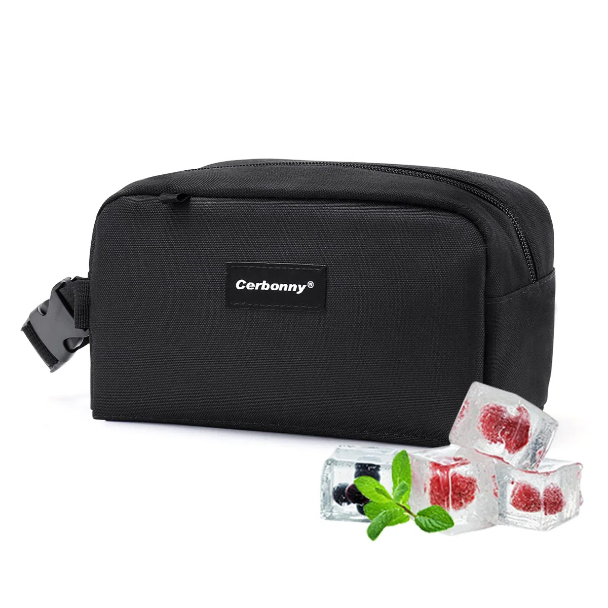 Cerbonny Kühltasche Klein Isoliert, Kleine Kühltasche für Kinder/Erwachsene, Mini Kühltasche mit Kühlakku, Mini Kühlbox für Reisen, Arbeit & Schule (Schwarz)