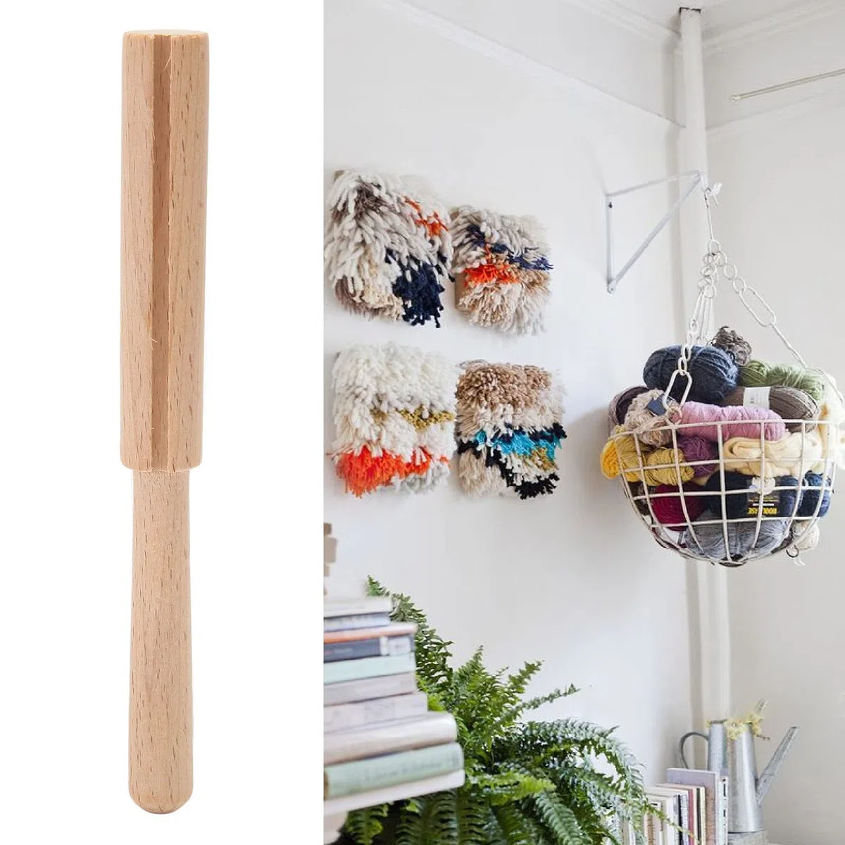 Holz-Garnschneider-Werkzeug, Einfach zu Schneidendes, Gebogenes Knüpfhaken-Werkzeug für Stickerei-DIY-Bastelarbeiten