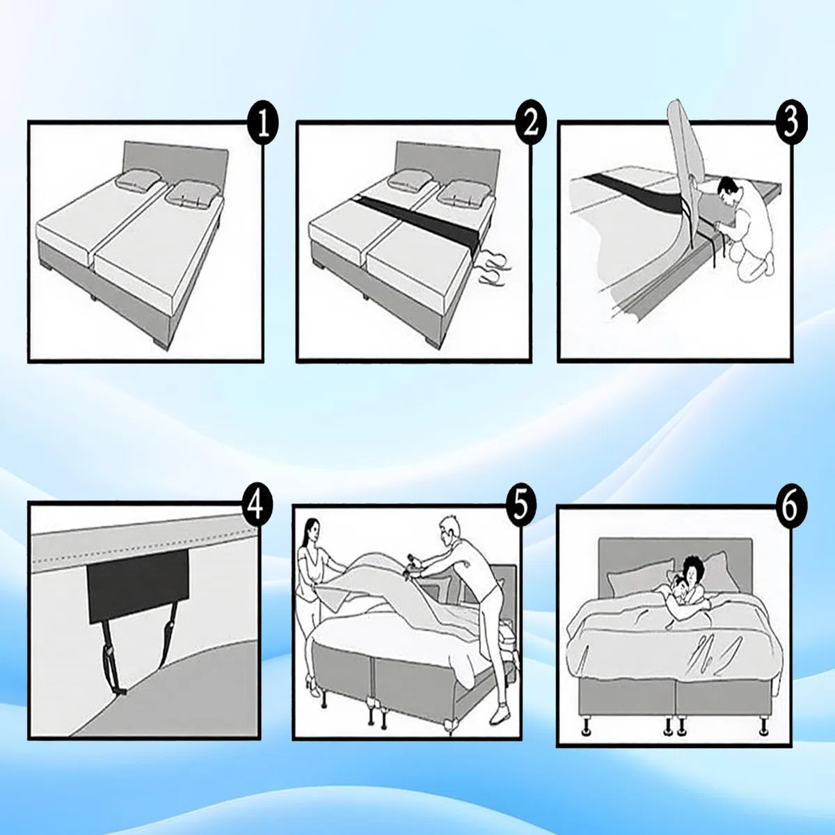 Liebesbrücke für Matratzen 220cm, Matratzenverbinder & Bettbrücke | Nahtlos, Für Boxspringbett 180x200, Für Paare & Familien Hotels und Pensionen
